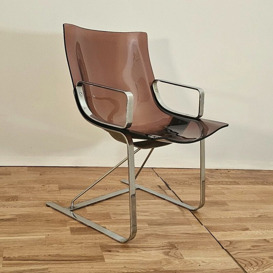 Image 1 of Paire de fauteuils vintage en plexiglas et chrome pour Apelbaum Esthétique, 1970