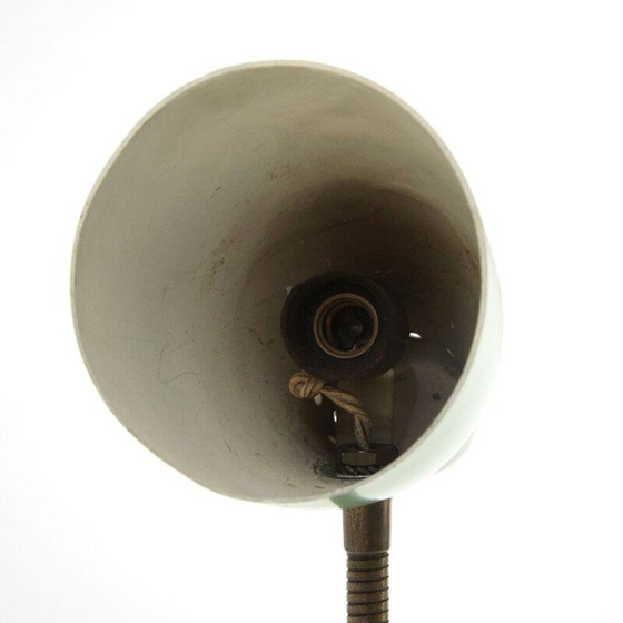 Image 1 of Lampe de table italienne vintage en laiton et abat-jour coloré