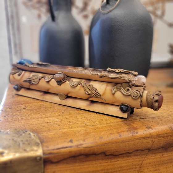 Image 1 of Brûleur d'encens vintage en bois de bambou