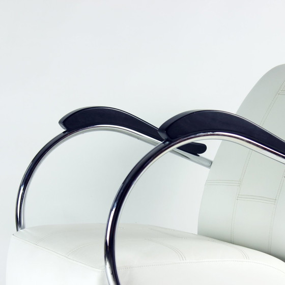 Image 1 of Fauteuil en chrome et cuir 1930S par Hynek Gottwald, Tchécoslovaquie