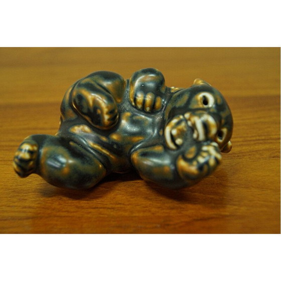 Image 1 of Presse-papier vintage en porcelaine en forme d'ours par Knud Kyhn pour Royal Copenhagen, 1960s