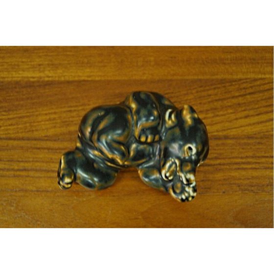 Image 1 of Presse-papier vintage en porcelaine en forme d'ours par Knud Kyhn pour Royal Copenhagen, 1960s