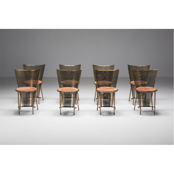 Image 1 of Ensemble de 12 chaises en laiton de l'Expo '92 par Frans Van Praet, 1992