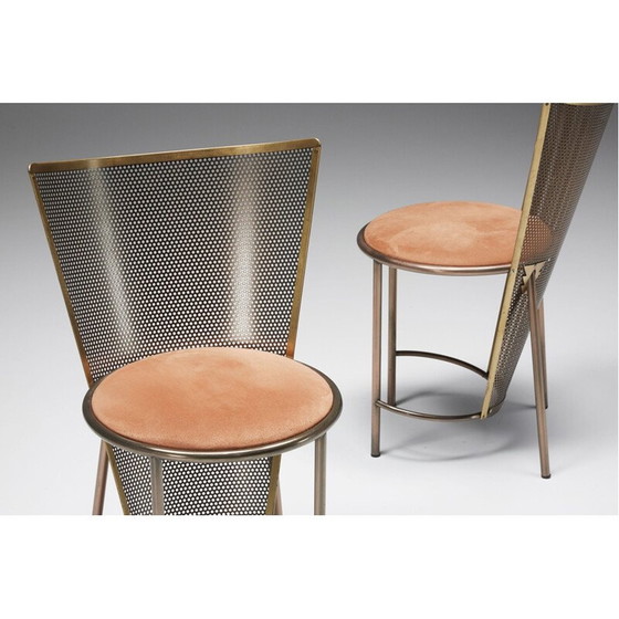 Image 1 of Ensemble de 12 chaises en laiton de l'Expo '92 par Frans Van Praet, 1992