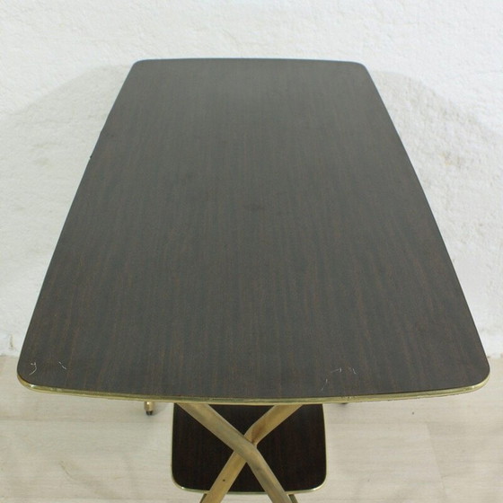 Image 1 of Chariot de service vintage en laiton et plastique, 1950