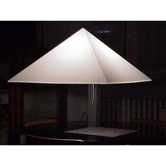 Image 1 of Lampe de table vintage à pied en métal laqué noir "Pitagora" par Elio Martinelli pour Martinelli Luce, 1970