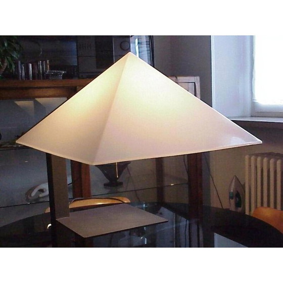 Image 1 of Lampe de table vintage à pied en métal laqué noir "Pitagora" par Elio Martinelli pour Martinelli Luce, 1970