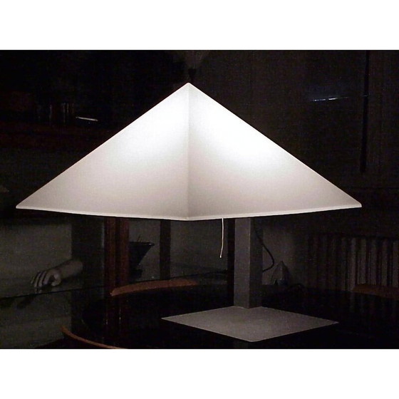 Image 1 of Lampe de table vintage à pied en métal laqué noir "Pitagora" par Elio Martinelli pour Martinelli Luce, 1970