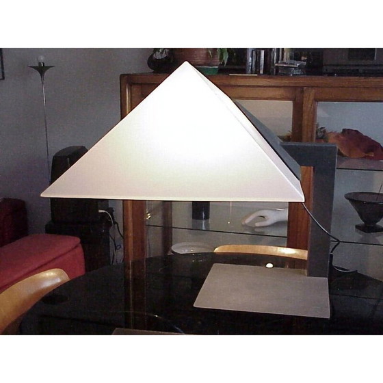 Image 1 of Lampe de table vintage à pied en métal laqué noir "Pitagora" par Elio Martinelli pour Martinelli Luce, 1970