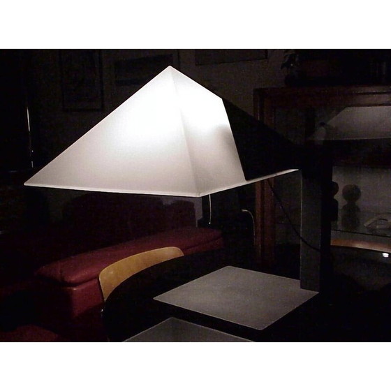 Image 1 of Lampe de table vintage à pied en métal laqué noir "Pitagora" par Elio Martinelli pour Martinelli Luce, 1970