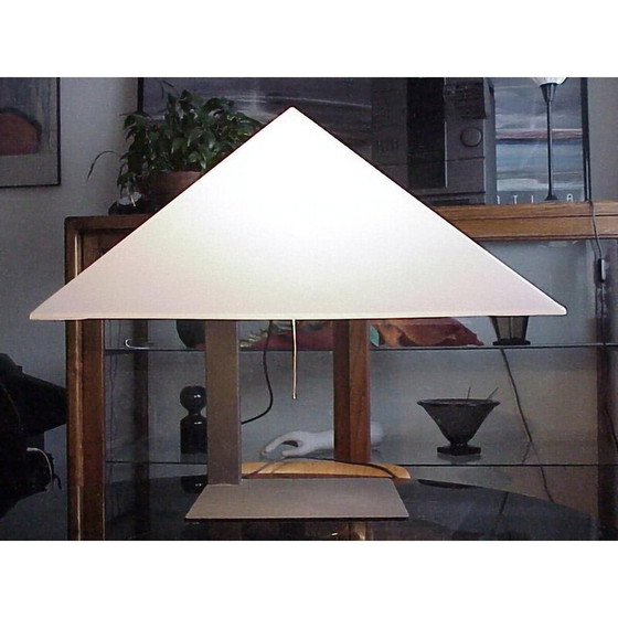 Image 1 of Lampe de table vintage à pied en métal laqué noir "Pitagora" par Elio Martinelli pour Martinelli Luce, 1970