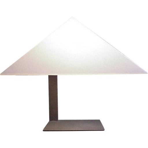 Lampe de table vintage à pied en métal laqué noir "Pitagora" par Elio Martinelli pour Martinelli Luce, 1970