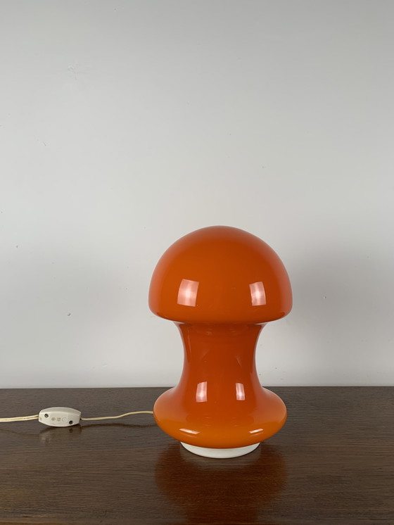 Image 1 of Lampe champignon orange de l'ère spatiale, 1970S