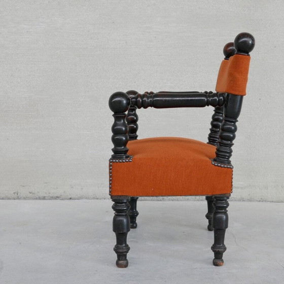 Image 1 of Fauteuil orange français du milieu du siècle, années 1940
