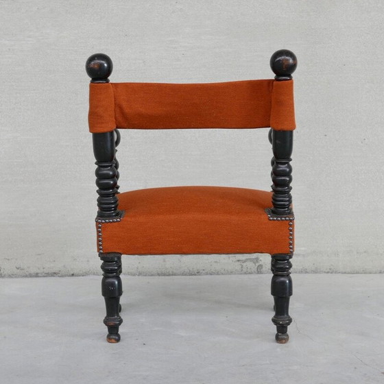 Image 1 of Fauteuil orange français du milieu du siècle, années 1940
