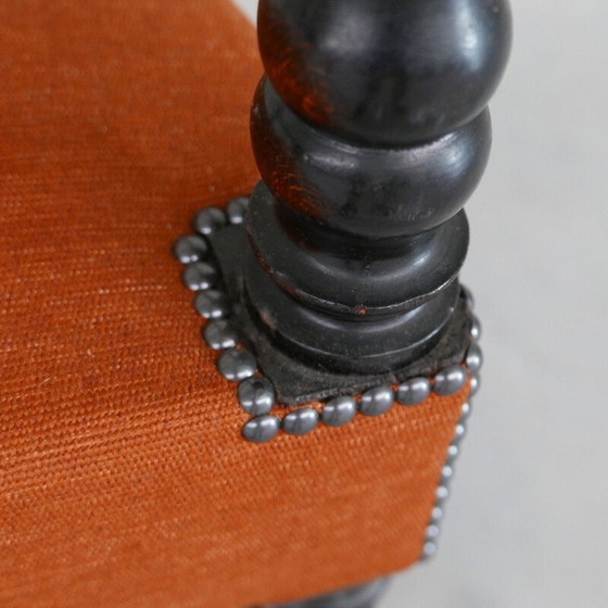 Image 1 of Fauteuil orange français du milieu du siècle, années 1940