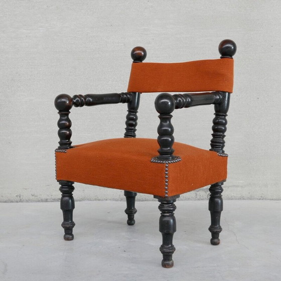 Image 1 of Fauteuil orange français du milieu du siècle, années 1940