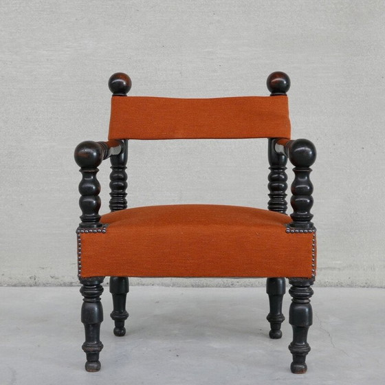 Image 1 of Fauteuil orange français du milieu du siècle, années 1940
