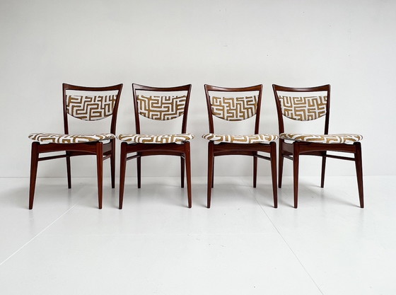 Image 1 of Ensemble de 4 chaises Stockholm par Louis Van Teeffelen, 1950's