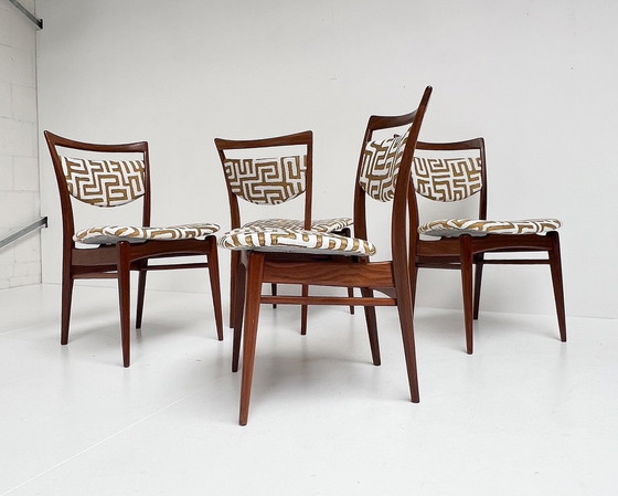 Image 1 of Ensemble de 4 chaises Stockholm par Louis Van Teeffelen, 1950's