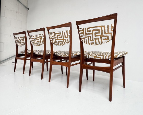 Image 1 of Ensemble de 4 chaises Stockholm par Louis Van Teeffelen, 1950's