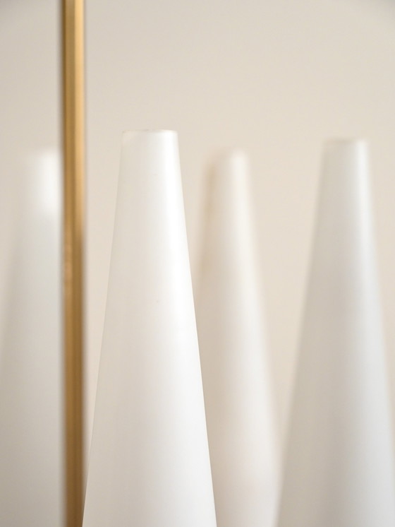 Image 1 of Lustre en laiton et verre des années 1950 par Hans-Agne Jakobsson