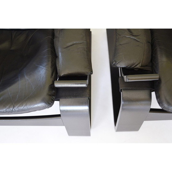Image 1 of Paire de fauteuils Kroken vintage par Åke Fribytes pour Nelo Möbel, 1970