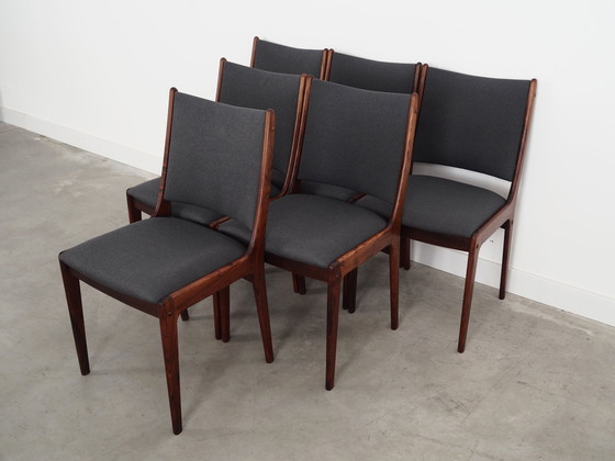 Image 1 of Ensemble de six chaises en bois de rose, design danois, années 1960, designer : Johannes Andersen