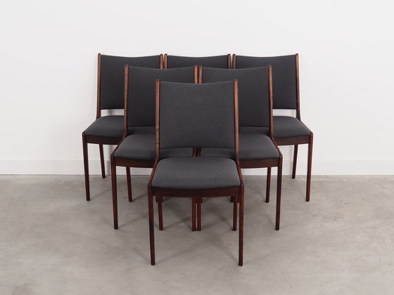 Image 1 of Ensemble de six chaises en bois de rose, design danois, années 1960, designer : Johannes Andersen