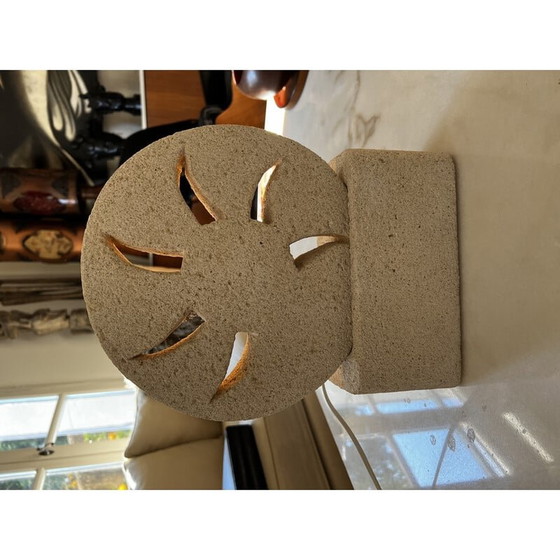 Image 1 of Lampe vintage en pierre sculptée du Gard, 1970