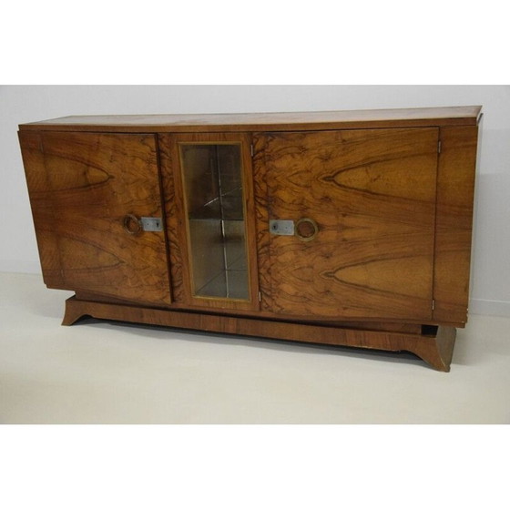 Image 1 of Buffet art déco vintage avec crédence en noyer, 1930