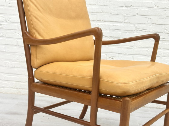 Image 1 of Ensemble de 2 chaises vintage Ole Wanscher | Chaise coloniale | Cuir