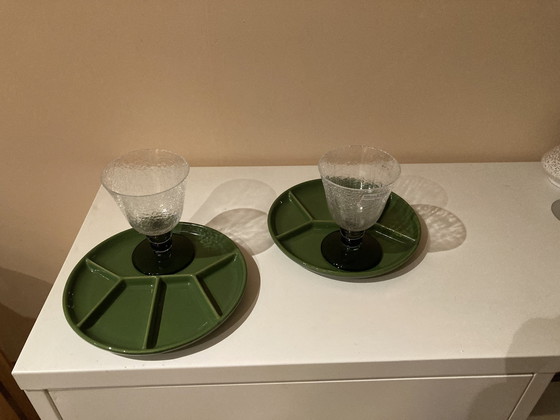 Image 1 of Set de 6 assiettes à fondue vintage Gertz Allemagne de l'Ouest