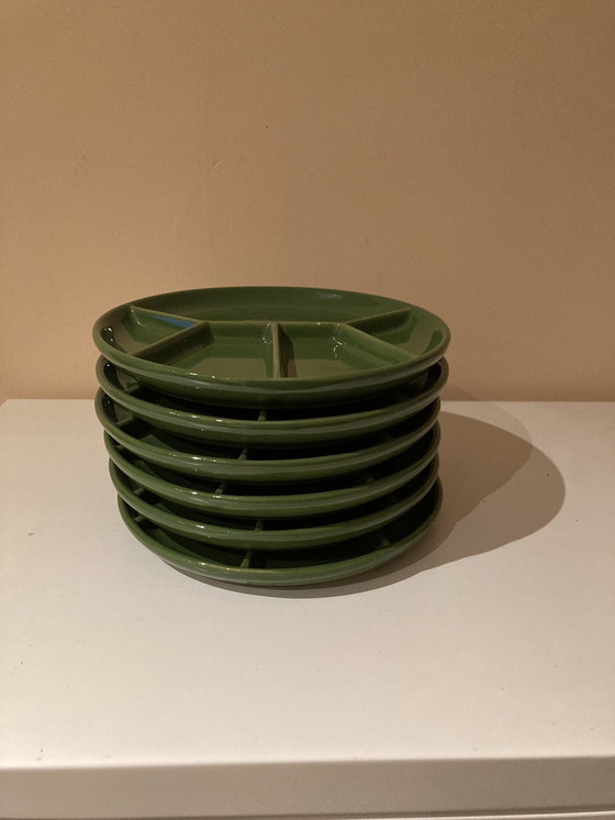 Image 1 of Set de 6 assiettes à fondue vintage Gertz Allemagne de l'Ouest