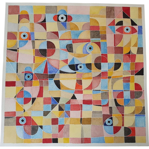 Aquarelle vintage sur papier n 395 de Jérémie Iordanoff, 2007