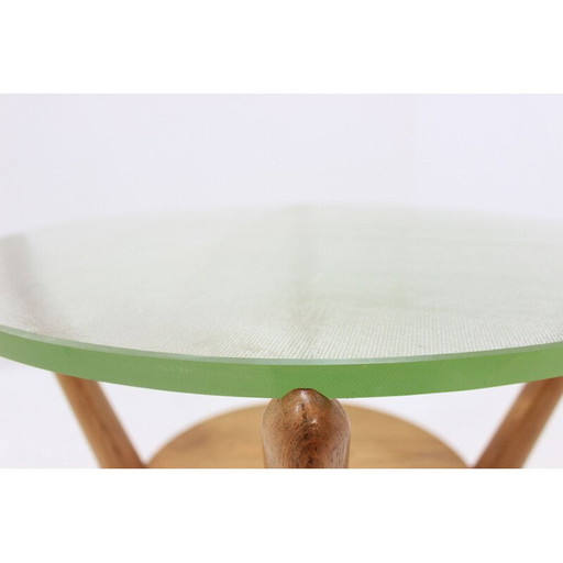 Table basse vintage en verre par Kropáãek et Koželka, 1960