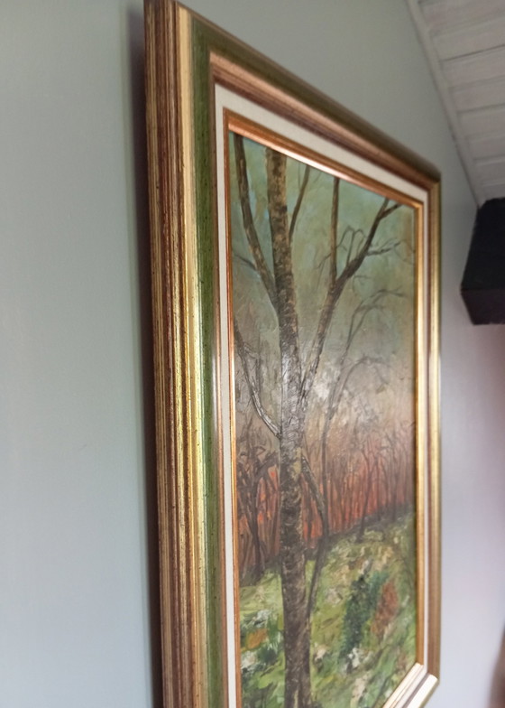 Image 1 of Huile Sur Toile Feu Forêt