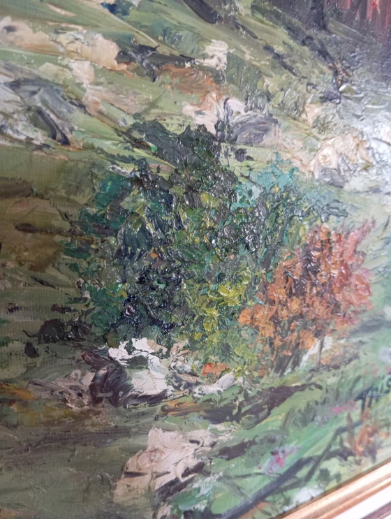 Image 1 of Huile Sur Toile Feu Forêt