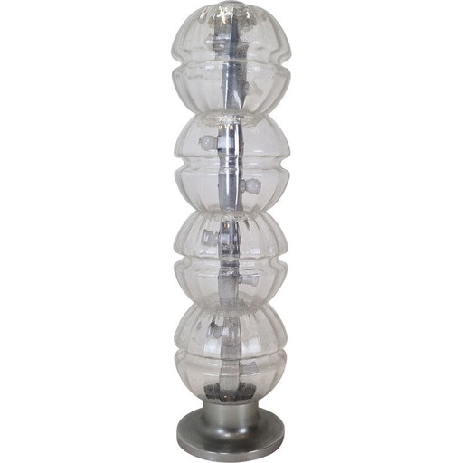 Lampadaire vintage en verre de l'ère spatiale, Italie 1980