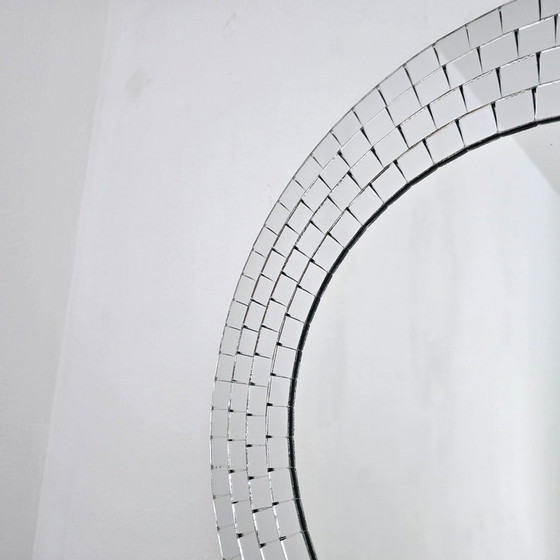 Image 1 of Vintage Ikea Mosaic Mirror Round Tranby in Silver From the 1990s.