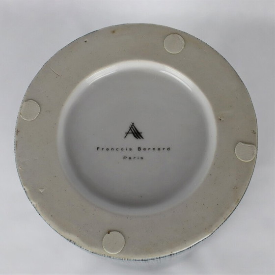 Image 1 of Vase tube vintage en porcelaine noire et grise de François Bernard, 1990