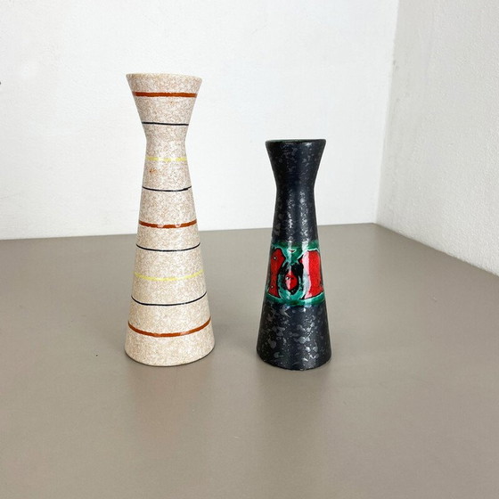 Image 1 of Paire de vases en poterie "Multi-Color" de Scheurich, Allemagne, années 1970