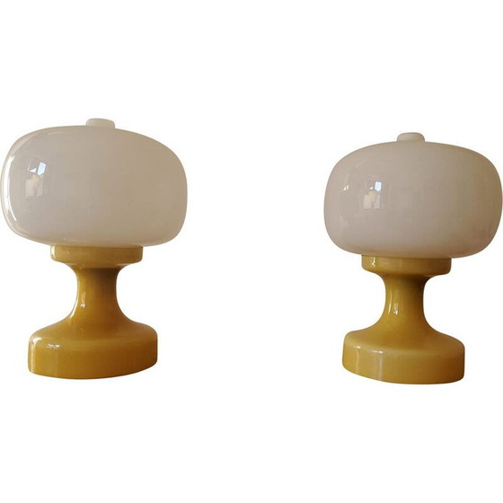Image 1 of Paire de lampes de table en verre vintage, 1970