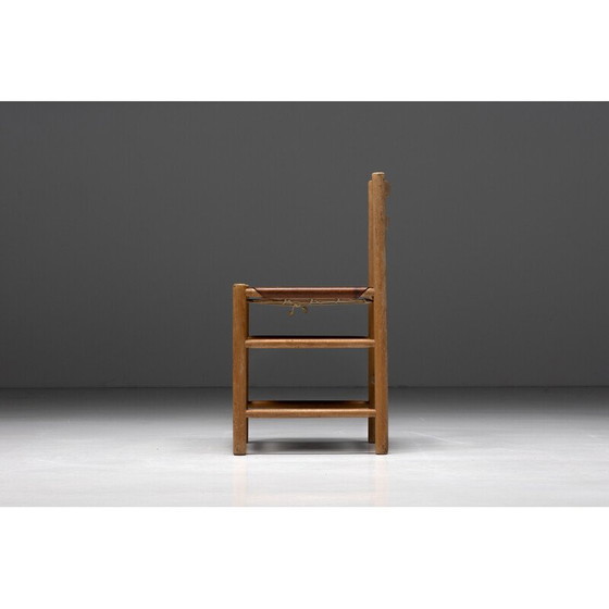 Image 1 of Chaises de salle à manger cognac du milieu du siècle, France années 1950