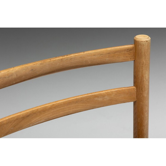 Image 1 of Chaises de salle à manger cognac du milieu du siècle, France années 1950