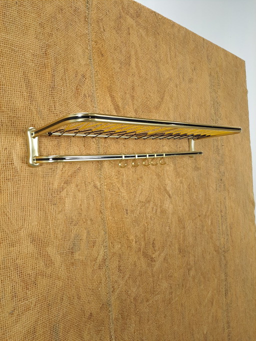 Train Wall Coat Rack Colour Gold With Hooks And Shelf, No 1