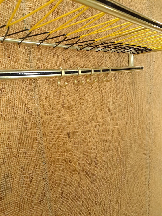 Image 1 of Train Wall Coat Rack Colour Gold With Hooks And Shelf, No 1