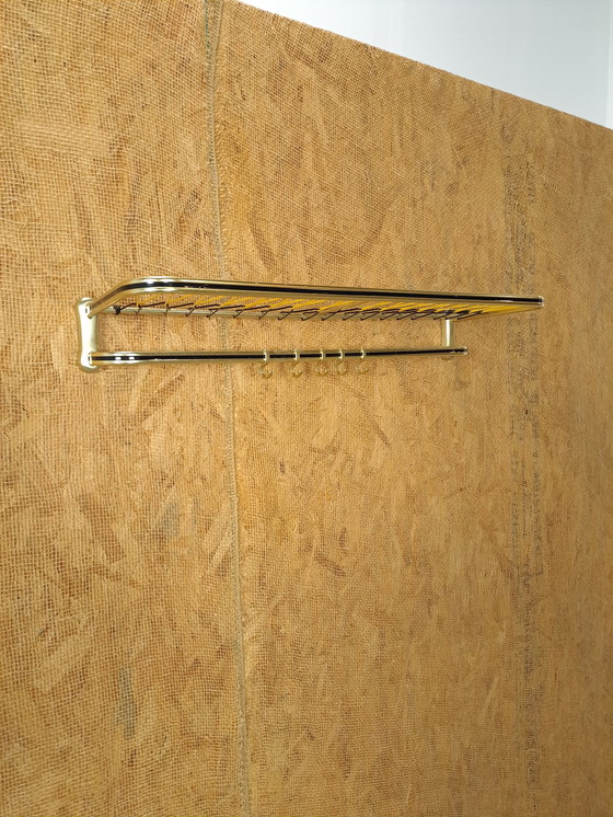 Image 1 of Train Wall Coat Rack Colour Gold With Hooks And Shelf, No 1