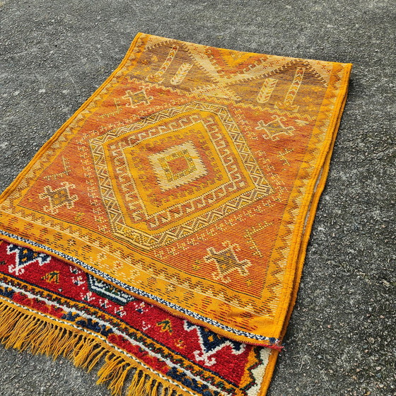 Image 1 of Tapis Kilim vintage tissé à la main -Kilkim en laine turque- Tapis Coureur-70S