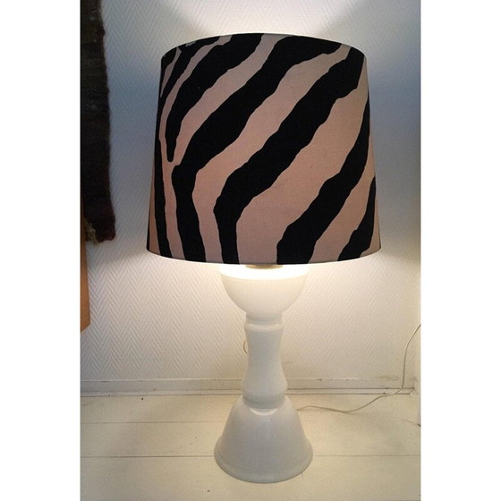 Image 1 of Lampe vintage avec base en verre blanc par Ingo Maurer pour Design M, Allemagne 1960